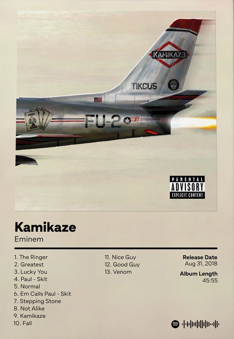 Eminem 'Kamikaze' Album Cover Poster – Aggressive Hip-Hop Art Print 7