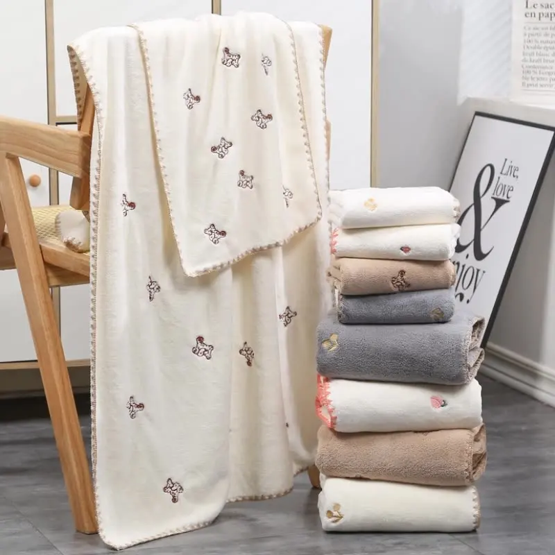 Bath Towels Cotton Towel Bath Towel Coral Fleece Cotton Bath Towels Natural Ultra Absorbent Eco-Friendly Beach towel Bathroom Sets For home