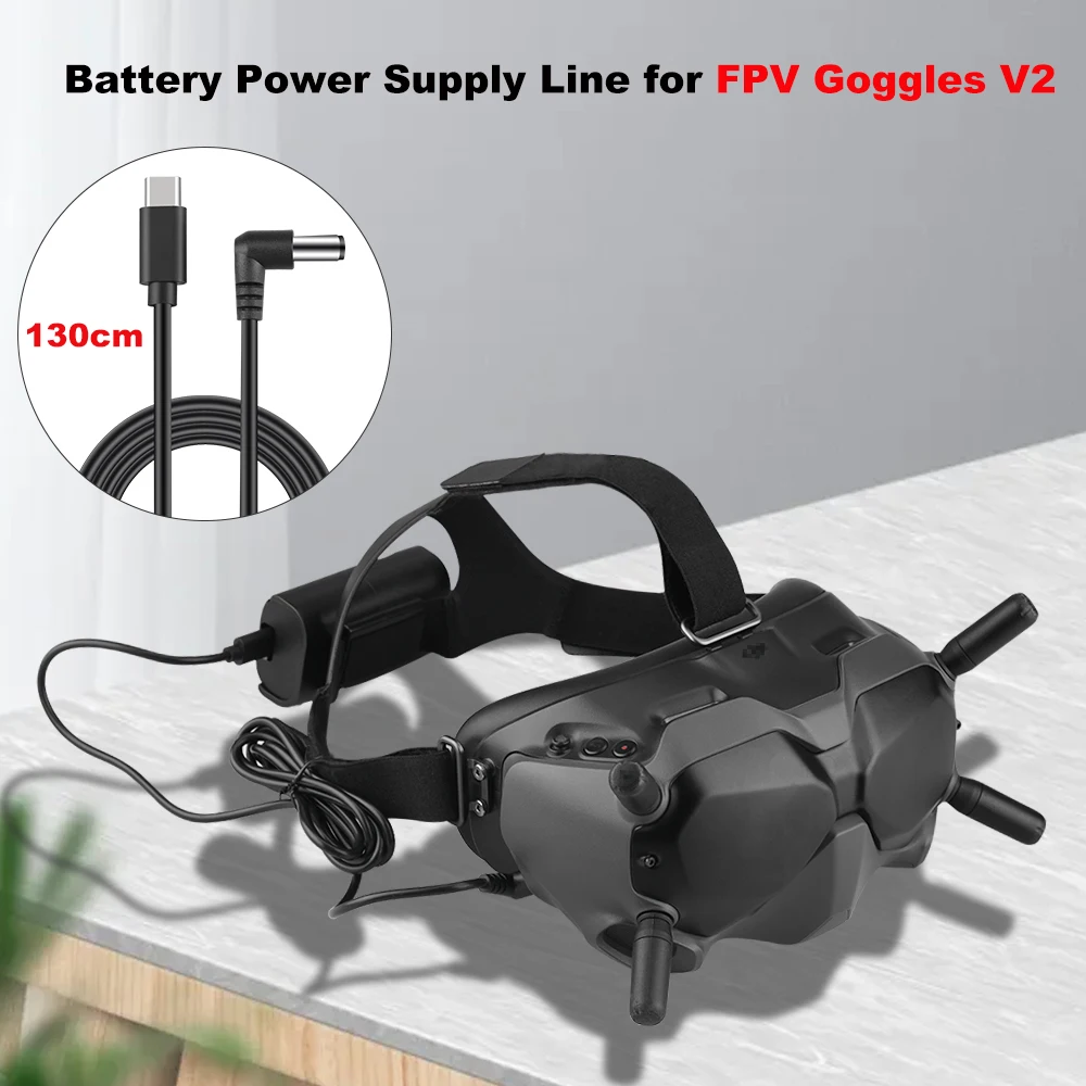 30CM 130CM Charging Line for DJI Avata FPV Goggles V2 Glasses Battery Connection Line Power Drone Flying Goggles Cable Accessory drone goggles accessories