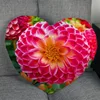 Custom Dahlia Fower Pillowcase Heart Shape Zipper Pillow Cover Home Office Wedding Decorative Gift Size 41x36cm,47x42cm 1007 6
