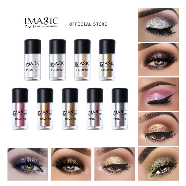 IMAGIC New Arrival Glitter Eyeshadow Metallic Loose Powder Waterproof Shimmer Pigments Colors Eye Shadow Makeup Cosmetics
