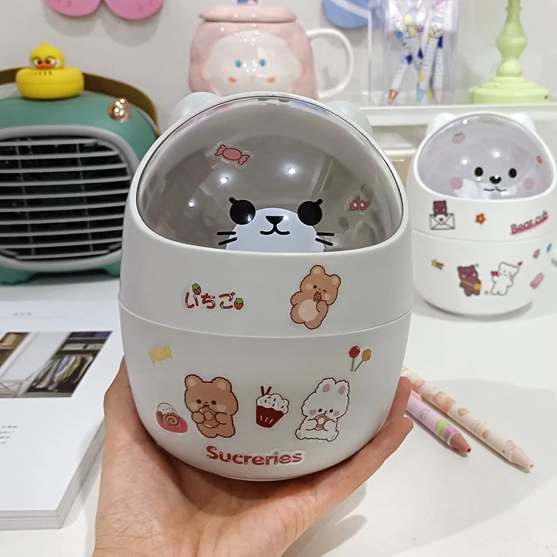 1PC Cute Cartoon Stationery Holder Storage Box Creative Makeup Desktop Organizer Student Gift Office Supplies