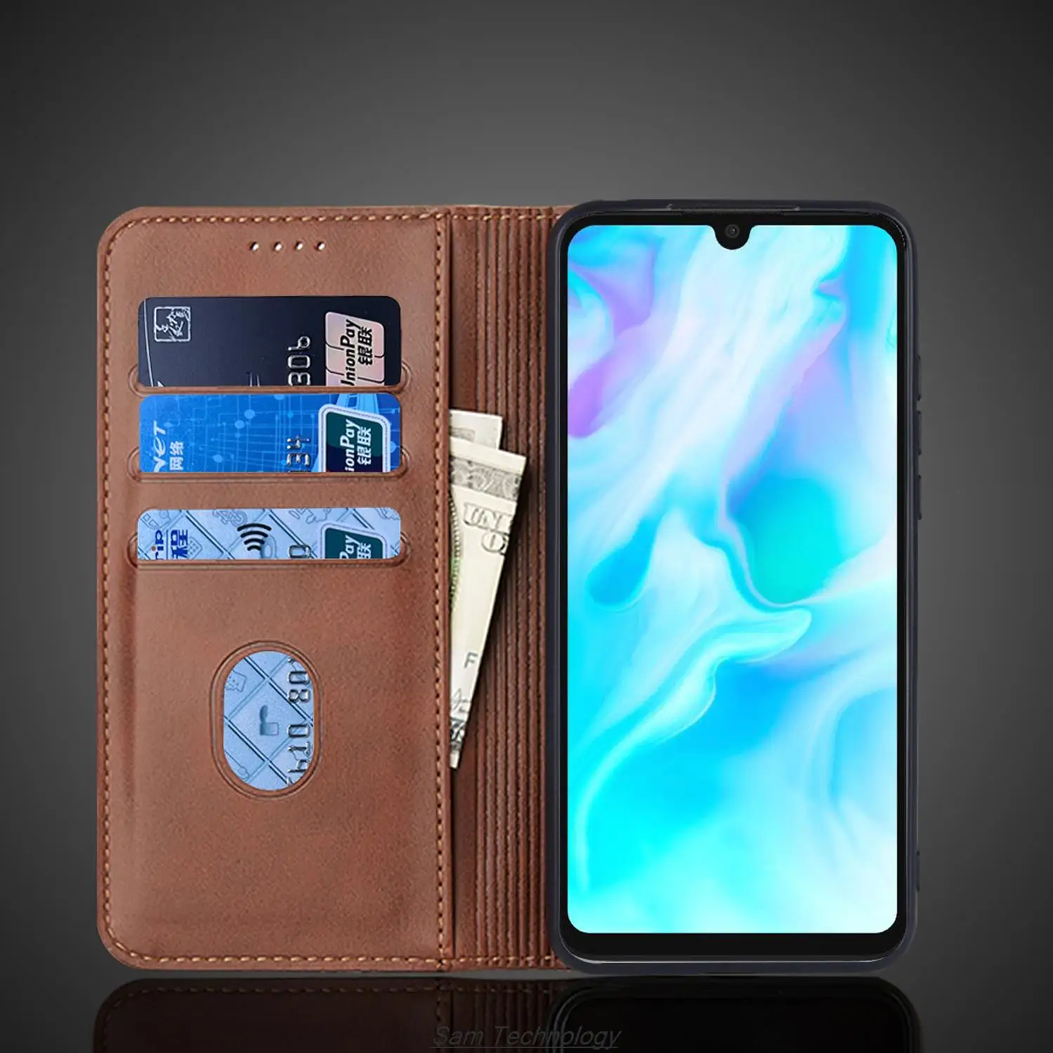 Magnetic attraction Leather Case Huawei P30 Lite / P30 Lite / XL