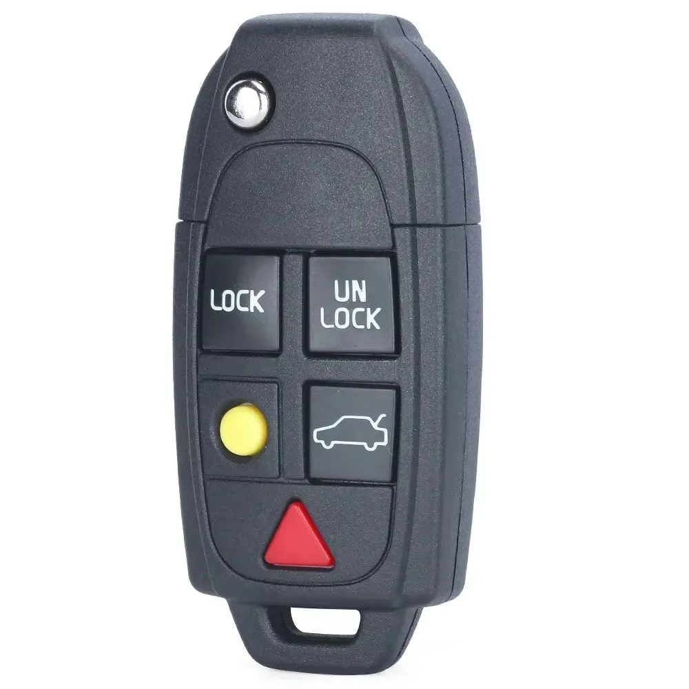 Car Remote Key Car Key Key Shell Key Case Car Key Shell 5 Buttons Car Flip Remote Key Fob for Volvo XC70 XC90 S60 S70 S80 V70 2004-2015
