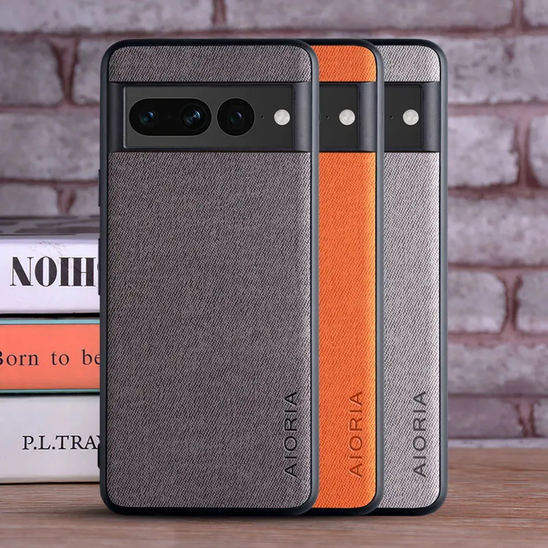 Custodia Per Google Pixel 7 Pro 7A Coque Luxury Textile Leather Skin Soft Tpu Hard Phone Cover Funda Per Google Pixel 7 Case Capa