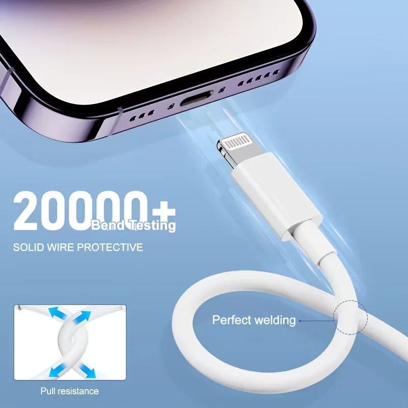 MFi 인증 2개/5개입 USB-C to Lightning 고속 충전 케이블, 아이폰 14, 13, 12, 11 Pro Max, Mini, Plus, XR 호환