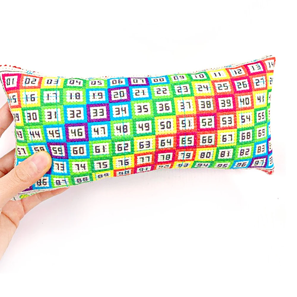 Number 1-98 Cross Stitch Embroidery Pin Cushion Colorful Pin Storage Cushion Rainbow Pillow Shaped Accessories DIY