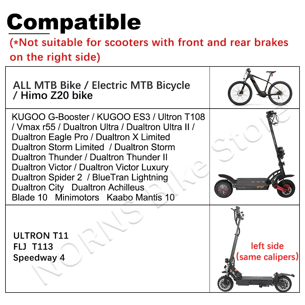 Bicycle Disc Brake NUTT 4 Piston Y-5 Electric E-Bike Scooter Hydraulic 140 160 180 Rotor For A5-D KUGOO Dualtron Kaabo Mantis