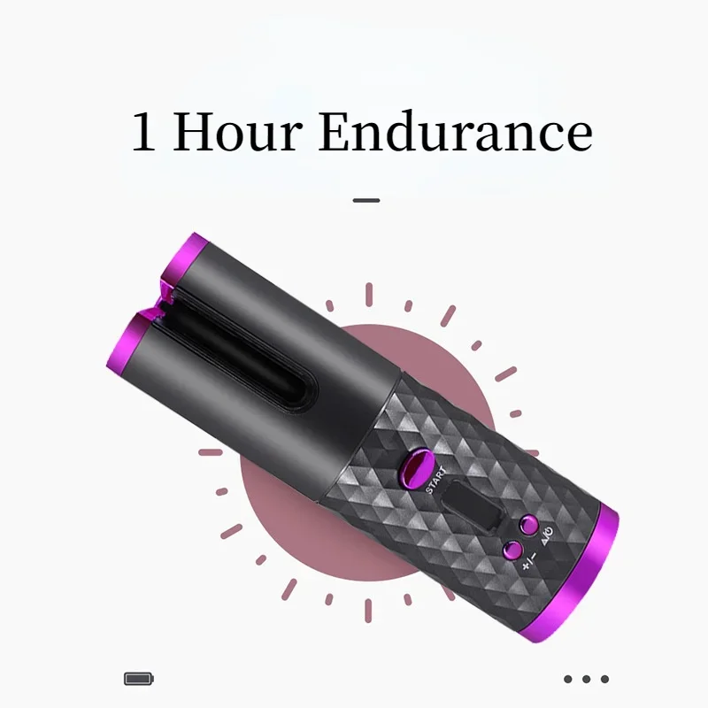 Hair Curler Hair Iron Automatic Hair Curler 3 Color Option USB Charging Portable Wireless Rotate Anti-Scalding