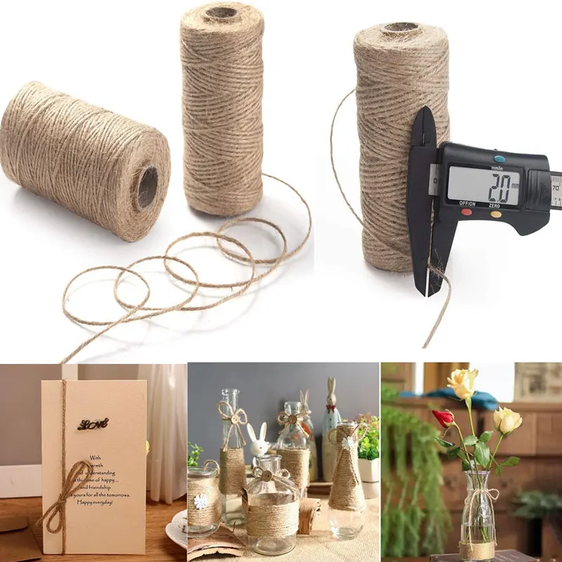 100 Meter Colorful Natural Jute Rope, Twine Burlap String Hemp Rope Ball  For Party Wedding Gift Photo Clip Craft Diy Decoration - Cords - AliExpress