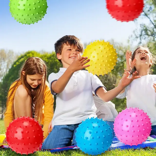 3/6Pcs 16CM Fun Games Kids Inflatable Ball Rubber Toy Baby Cartoon Thorn Large Balloon Developmental Children Massage Toys Balls