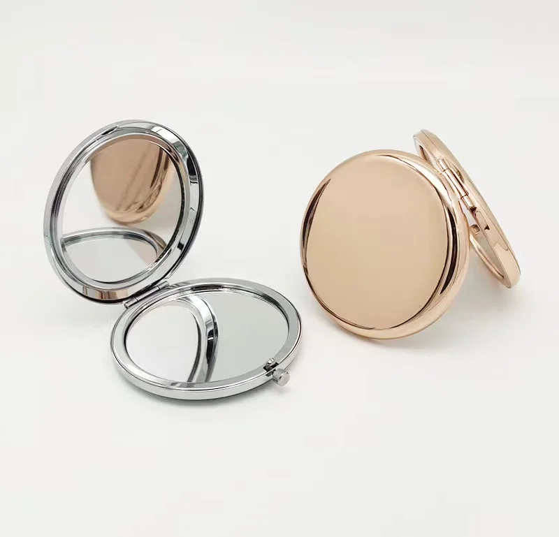 Portable Folding Mirror Mini Stainless Steel Metal Makeup Cosmetic Pocket Mirror Makeup Mirrors Beauty Accessories