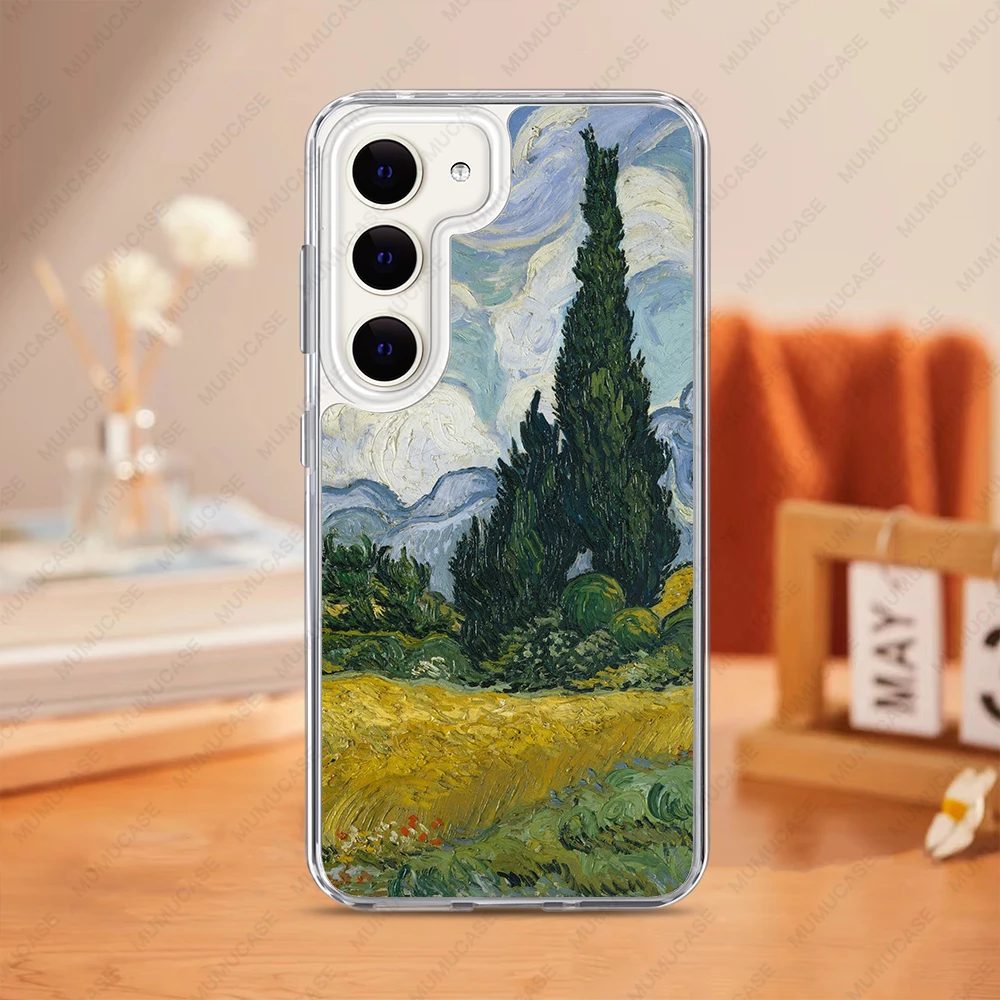Dual-Layer Shockproof Protective Case with Van Gogh's Landscape Art Design