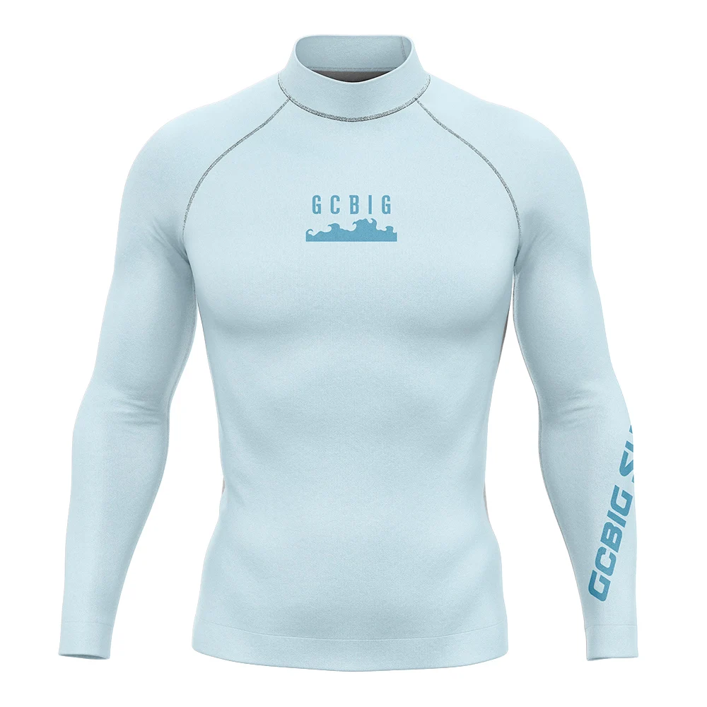 Men Long Sleeve Surfing Rash Guard Summer Surf Clothes T-shirt Swimwear Swim Floatsuit Beach Blacks Tops Uv Swimming Diving Suit 4