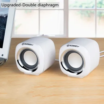 Hifi 미니 데스크탑 유선 USB 컴퓨터 듀얼 스피커, 노트북 PC 서라운드 스테레오 서브우퍼 AUX 재생, 메가 베이스 라우드 스피커
