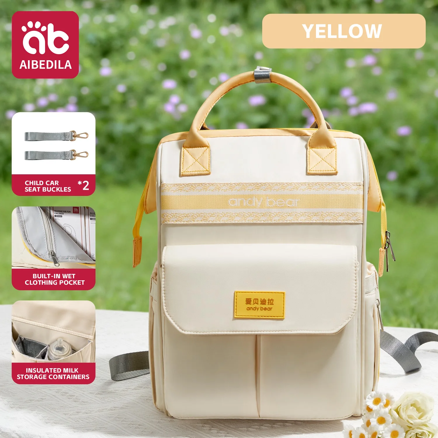 AIBEDILA Borse per pannolini per bambini Borsa per mamma impermeabile di grande capacità Zaino da viaggio leggero multifunzionale di alta qualità - immagine 5