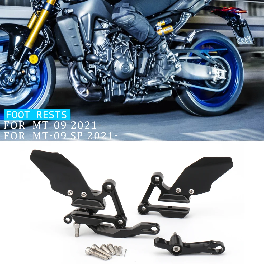 

Мотоциклетные аксессуары, подставки для ног, черные Колки, педальные колышки, монтажный комплект, подходит для Yamaha mt09 MT-09 MT 09 MT09 SP 2021 2022
