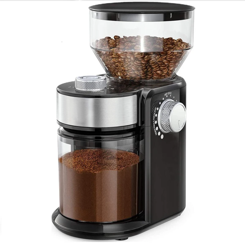 Electric Burr Coffee Grinder, Coffee Bean Grinder with 18 Precise Grind  Settings, 2-14 Cup for Drip, Percolator, French Press, Espresso and Turkish  Electric Coffee Makers, Black 
