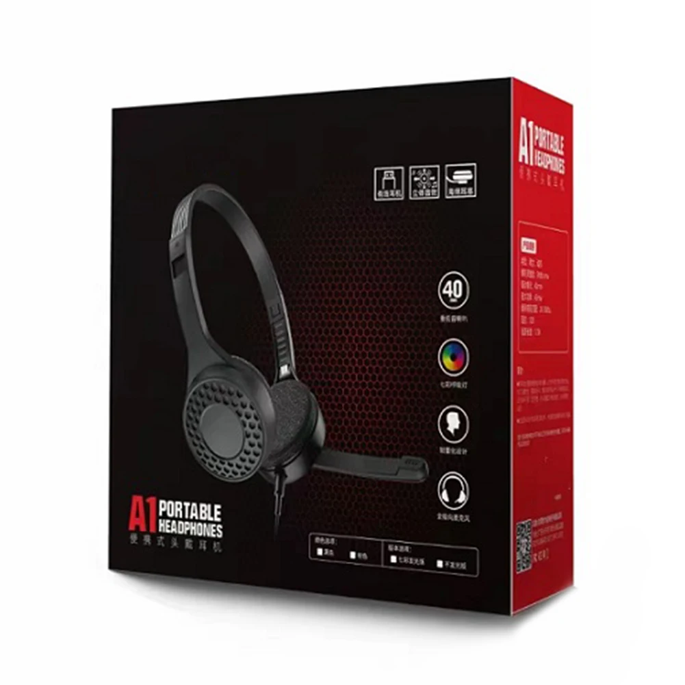 3.5mm Wired Gaming Headphones Game Headset Noise Cancelling Earphone with Microphone Volume Control for PS4 / Laptop / PC
