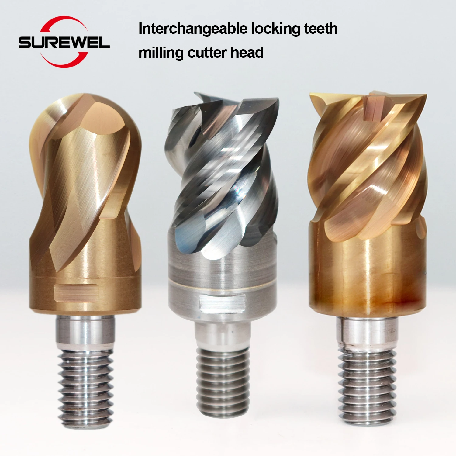CNC Modularer Fräskopf mit Schraubverbindung M5 M6 Gewinde Rundkopf-Kugelfräser Antivibrations-Flachfräser