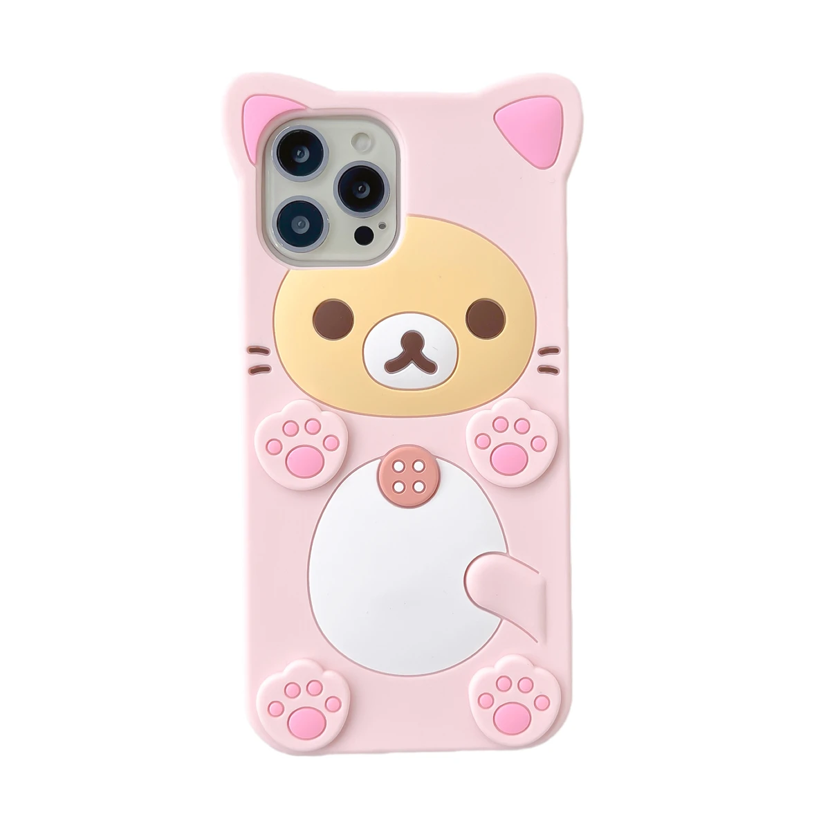 Adorable 3D Bear Silicone Phone Case - Shockproof Cartoon Animal Design