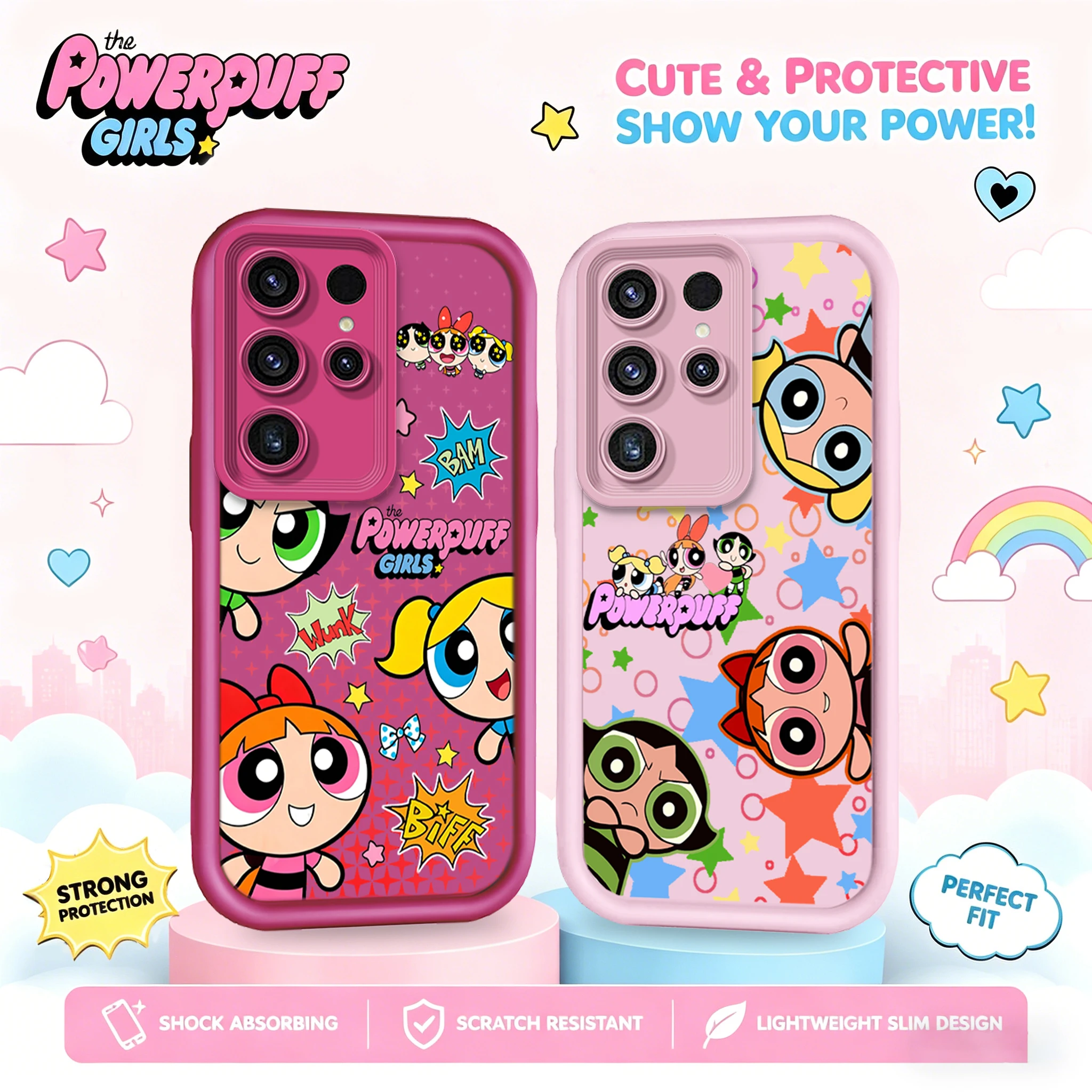 Adorable Powerpuff Girls Blossom & Buttercup Phone Case