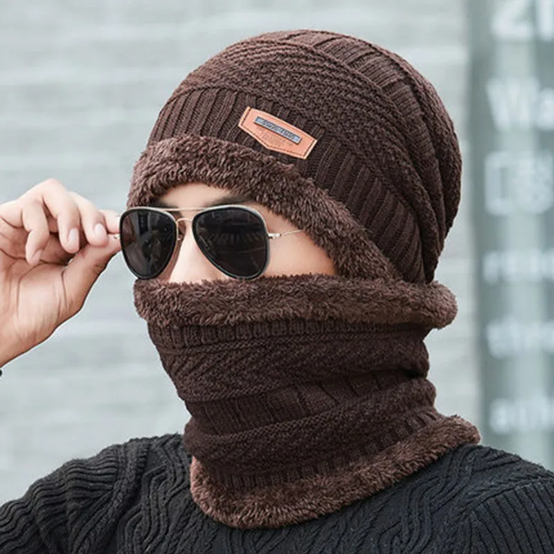 Zimní čepice Skullies pro muže a ženy, vlněné šály, čepice, kukly, masky, kapoty, pletené čepice_voghion.com