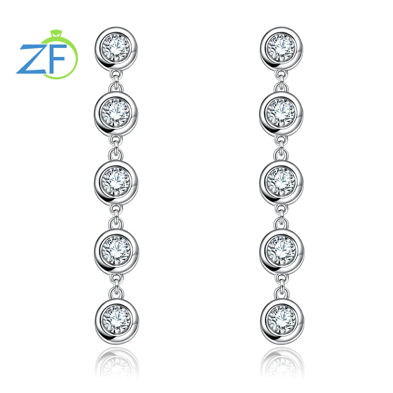 GZ ZONGFA 925 Sterling Silver Moissanite Drop Earrings for Women 1.0Ct D Color VVS1 Diamond Earrings  Gifts Fine Jewelry