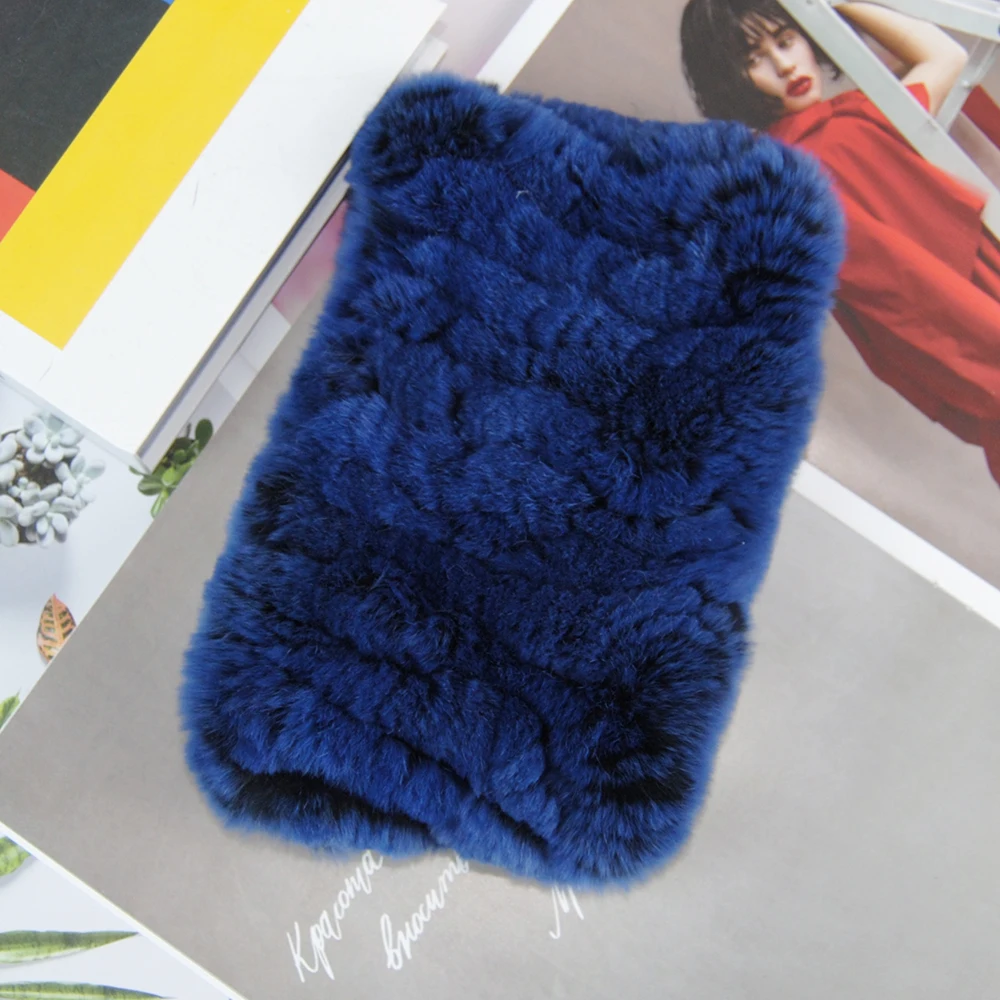 thumbnail image 1 of Bufanda de piel auténtica hecha a mano para mujer, bufanda de piel elástica tejida, diademas de piel de conejo Rex auténtica, bufandas de invierno con forma de anillo de piel natural para niñas, 1 of 5