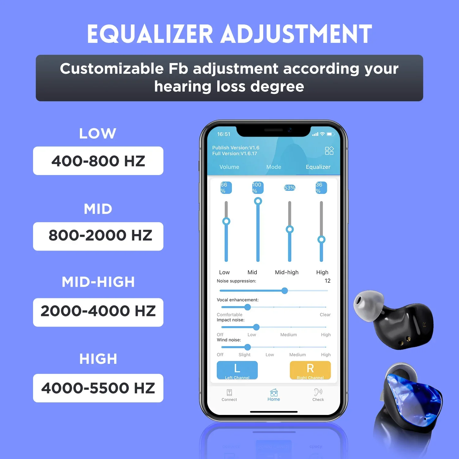 OTC Bluetooth Hearing Aids Rechargeable Hearing Amplifier with APP Control Noise Reduction for Mild To Moderate Hearing Loss 5