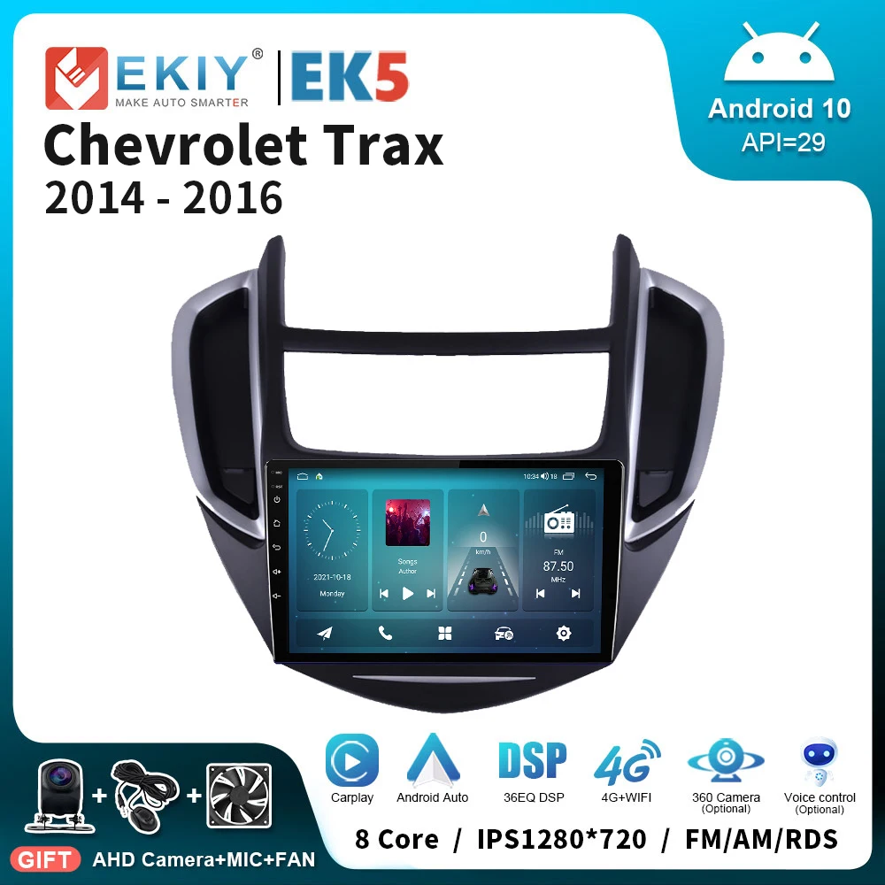 

EKIY EK5 Android 10 2 Din для Chevrolet TRAX 2014 - 2016 навигация GPS стерео Мультимедийный Плеер Carplay автоголовное устройство 2din DVD