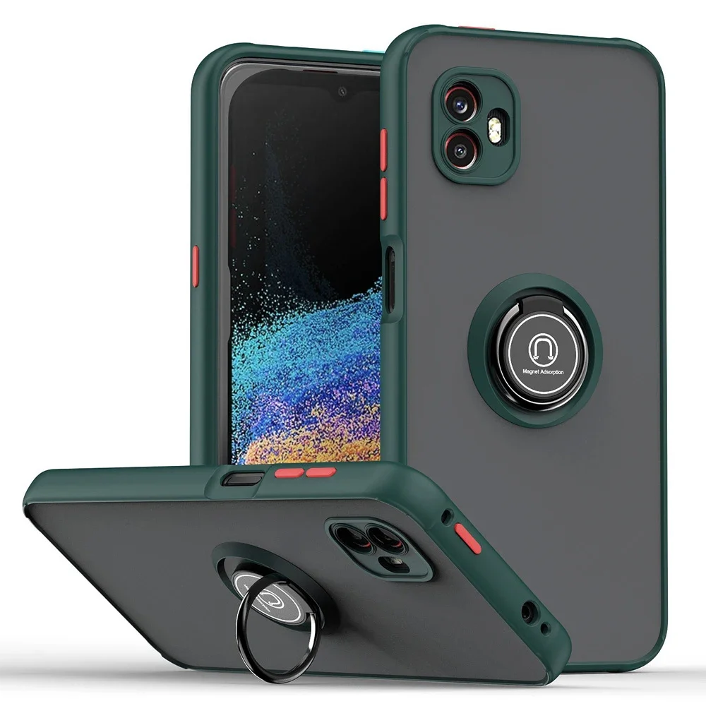 Armor Matte Shockproof Case with Ring Car Magnetic Holder Stand