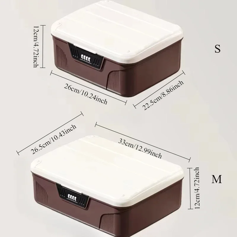 Password Lock Safe Box with Four Digit Home Portable Jewelry Privacy Security Storage Box Large Capacity Organizer Home Items