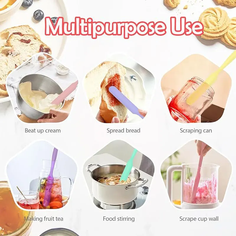 Silicone Long Scraper Heat-resistant Mix, Scratch, Fold, Stir Jam Spatula for Cream Cake Making Gadgets Baking Tools for Cakes