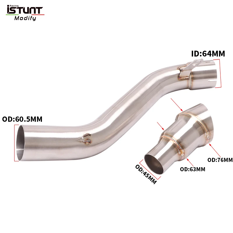 For Honda CB650R CBR650 CBR650F CB650F 2014 - 2022 Motorcycle Exhaust Mid Link Pipe Escape Connect Stainless Steel Tube Muffler - Image 3