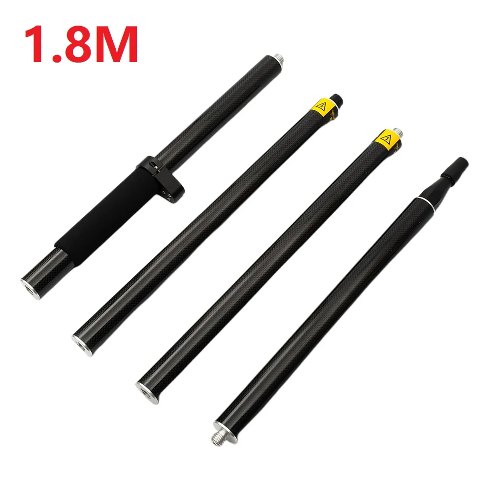 2M 길이 측량 폴, GPS 프리즘 폴, 탄소 섬유 폴, GPS GNSS RTK 측량 유형 5/8 스레드, 4 극 버블 토탈 스테이션