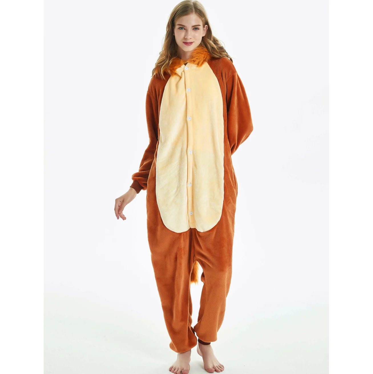 Animal Kigurumi Lion Cartoon Onesies Women Pajamas Anime Onesie For Adults Pyjamas Boys Girls Pijamas Flannel One-Piece Costumes