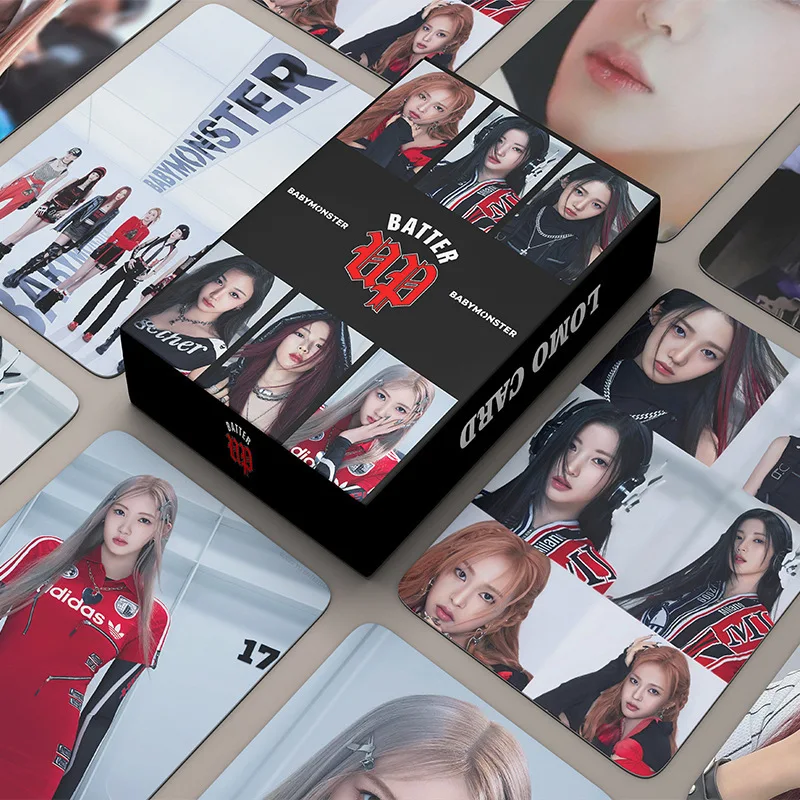 

55pcs/set Kpop Babymonster New Album Batter Up LOMO Card AHYEON HARAM RORA PHARITA CHIQUITA RUKA ASA Gift Postcard Photo Card