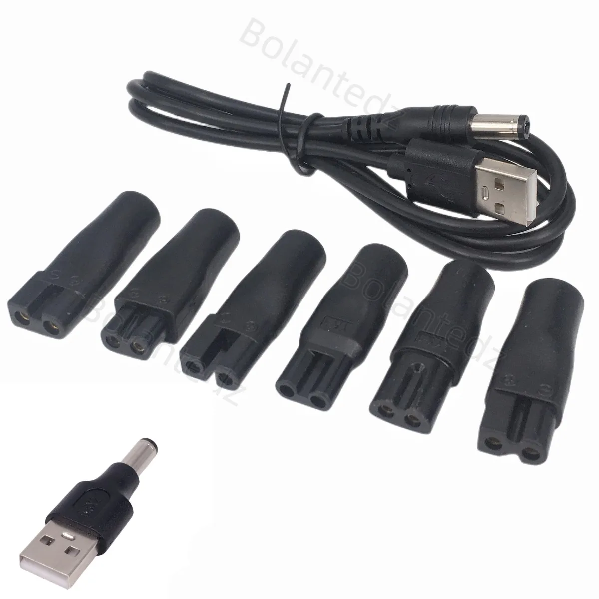 8 PCS Power Cord 5V Replacement Charger USB Adapter Suitable for All Kinds of Electric Hair Clippers