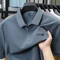 Polo homme 2026 à manches courtes, imprimé lettres, en 100% pur coton, confortable, respirant et décontracté pour l'été 4