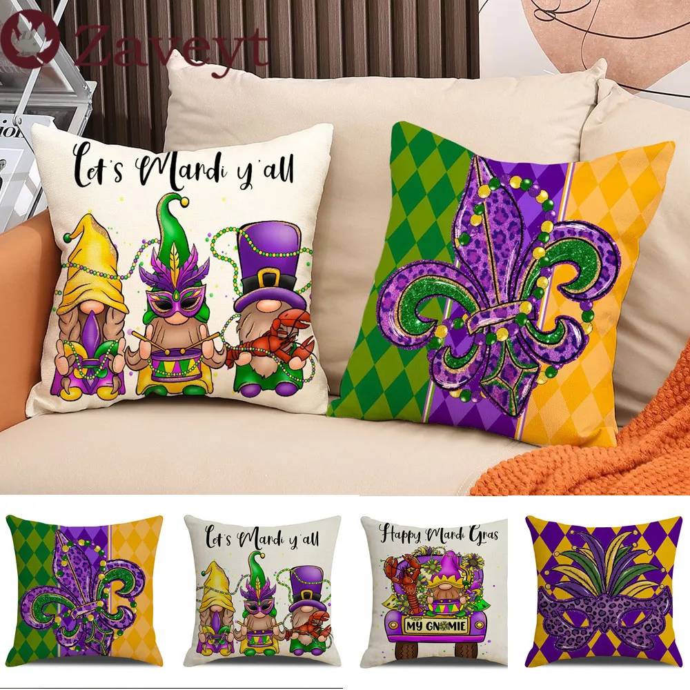 

Leopard Rhombus Geometric Linen Cushion Cover The Brazil Carnival Holiday 2024 Decor Pillow Cover Mardi Gras Dwarf Pillow Case
