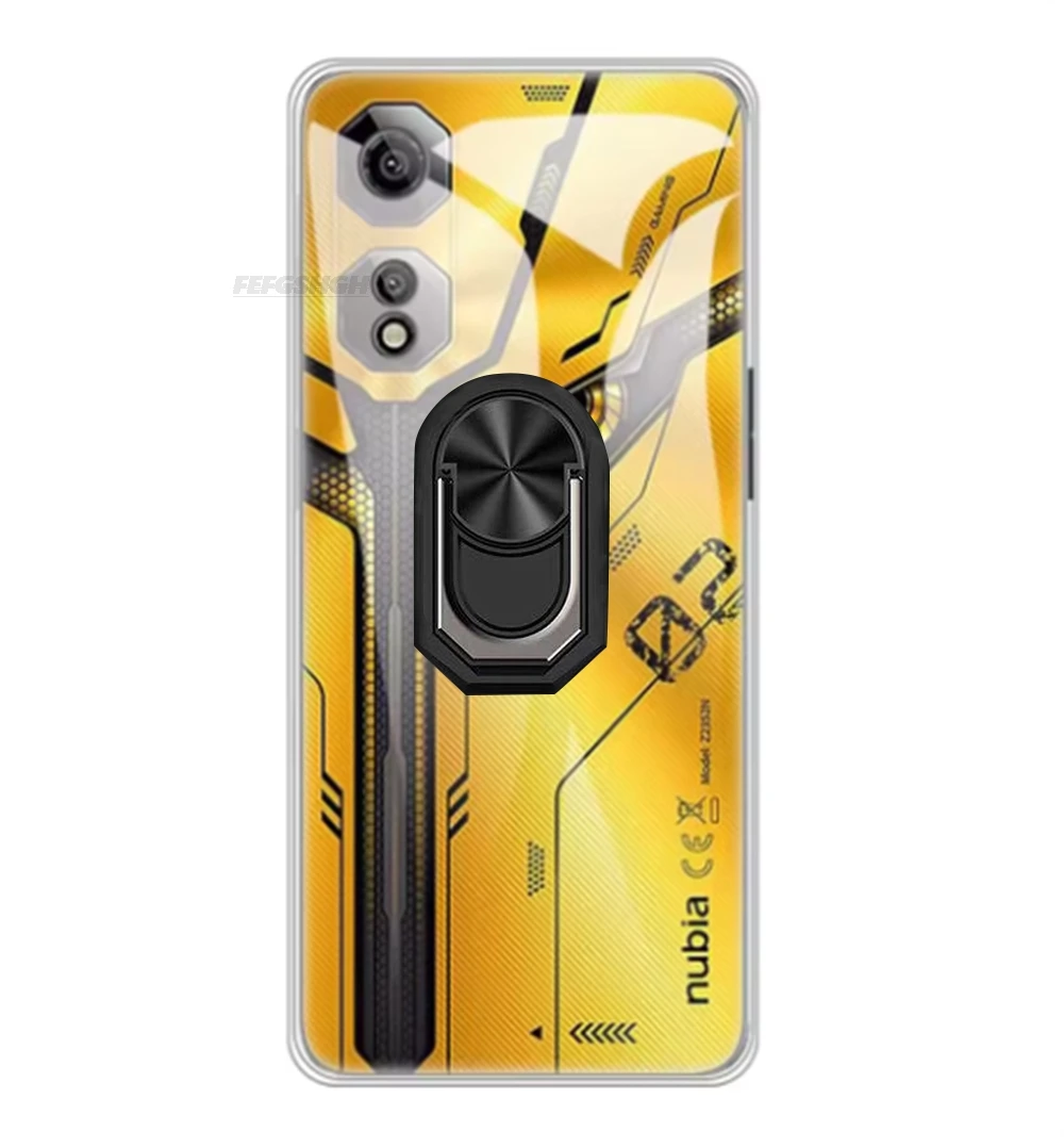 ZTE Nubia Neo 2 5G High Back Finger Ring Soft TPU Silicone Phone Case, 6.8 Cover
