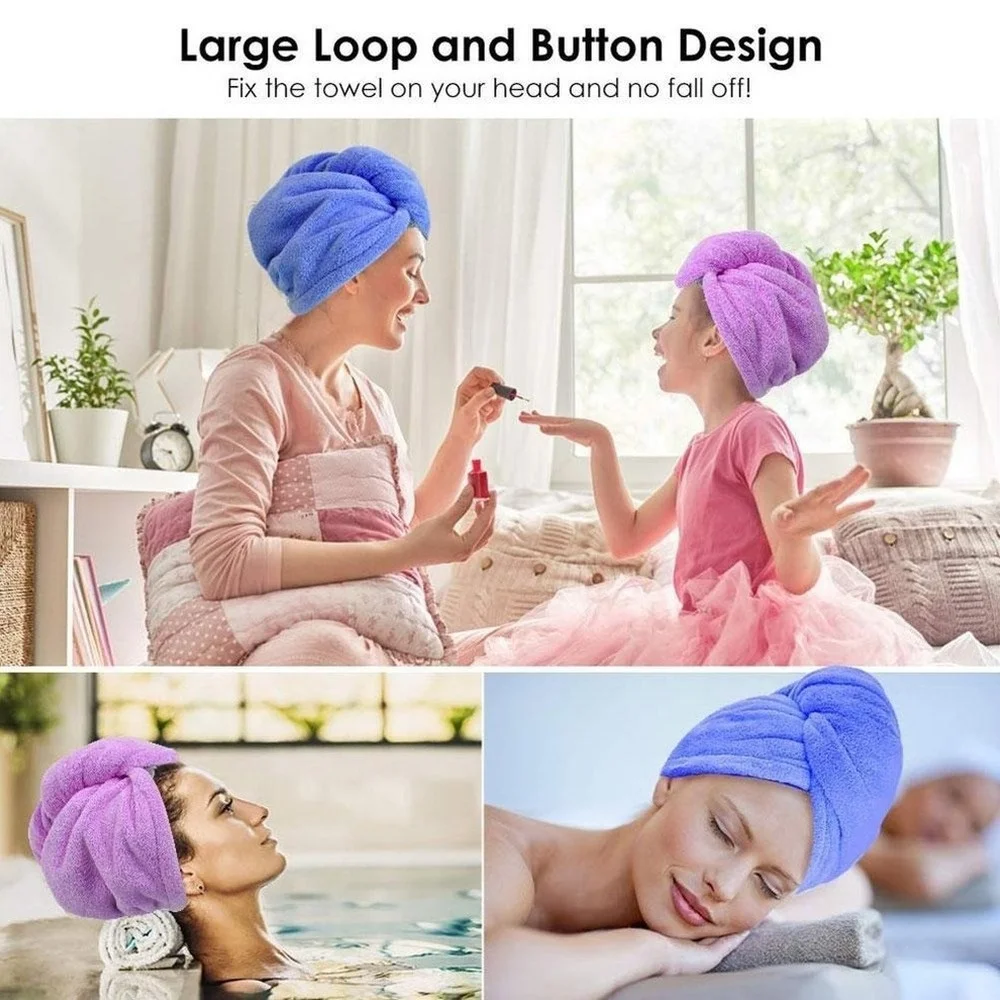 Microfiber Hair Towel Wrap Fast-Dry Super Absorbent Coral Velvet Hair Drying Towel Beach towels & mats Practical Beach Essentials