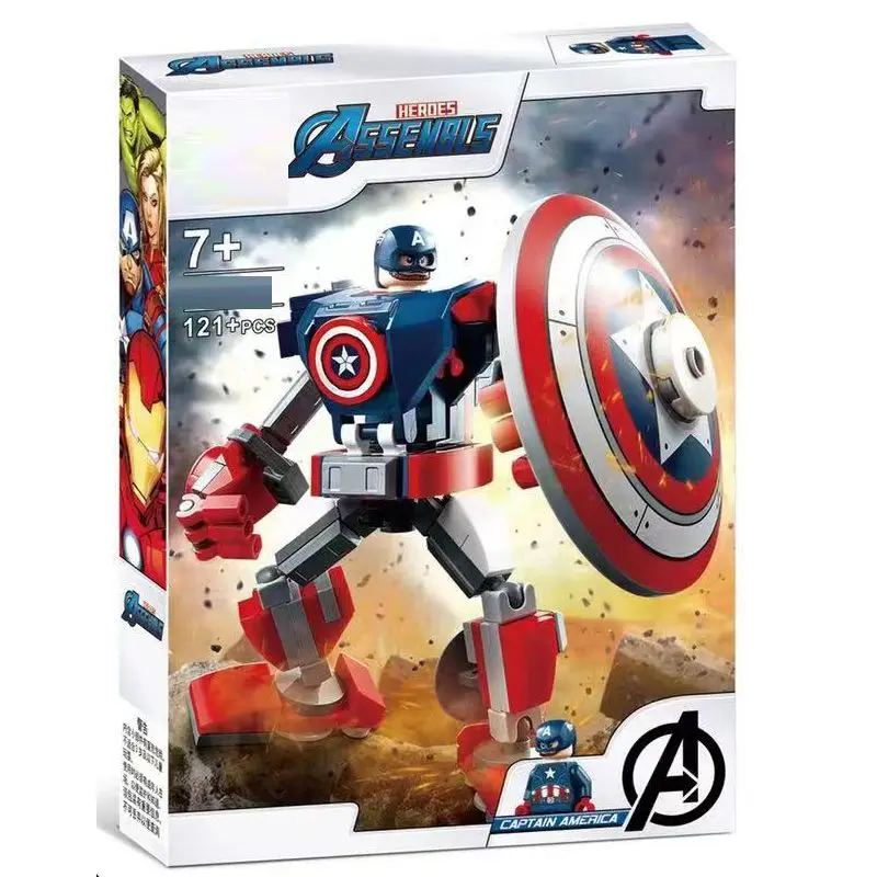 Marvel Building Blocks Giocattoli Compatibili Con Lego Superhero Captain America Model Boy Educational Assembly Ornaments Gift