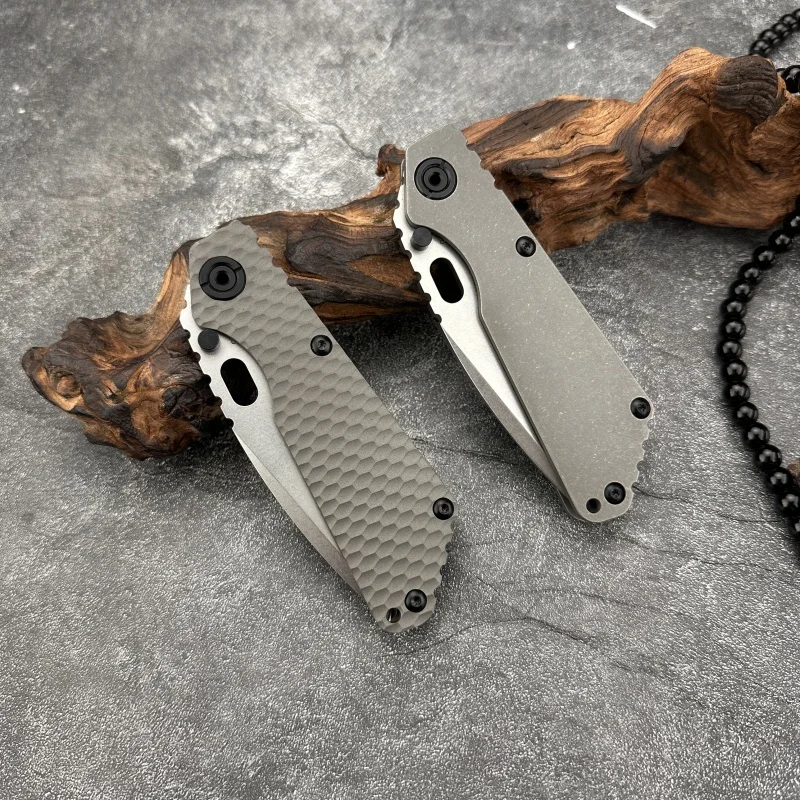 Strider folding knife D2 steel blade high-end TC4 titanium handle Outdoor Camping Hiking survival EDC Tool Men's gift 6