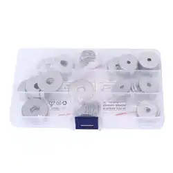 Rondelles métalliques plates en acier inoxydable 304, pour voitures et camions, 8 tailles assorties, 90 pièces 
