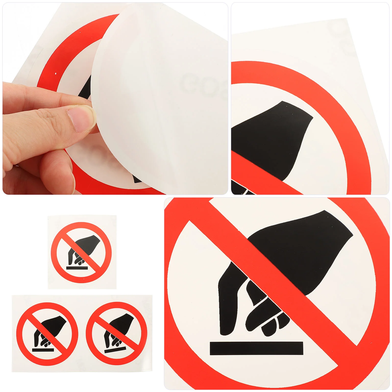 3 Pcs Warning Sticker Safety Sign Round Labels Do Not Touch Vinyl Decals Roadway Traffic Signal No Touch Danger Signs