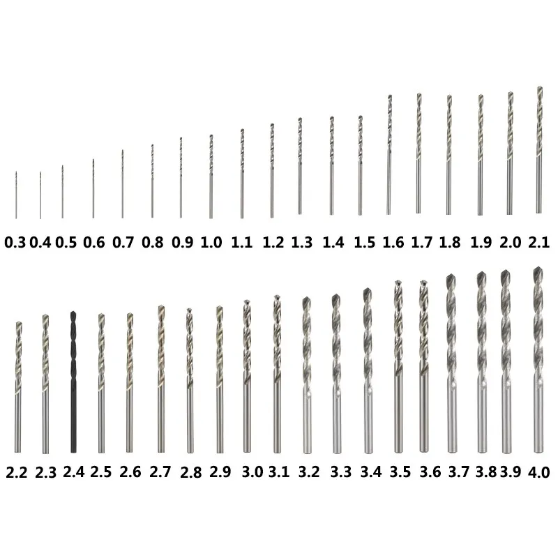 10Pcs 0.3-4.0Mm Hss Boor Set Voor Dremel Rotary Tool Rechte Schacht Mini Boor set Handgereedschap