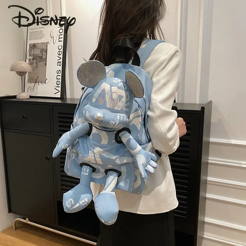 Disney Mickey New Doll Women's Backpack High Quality Fashion Large Capacity Student Backpack Versatile Casual Men's Backpack