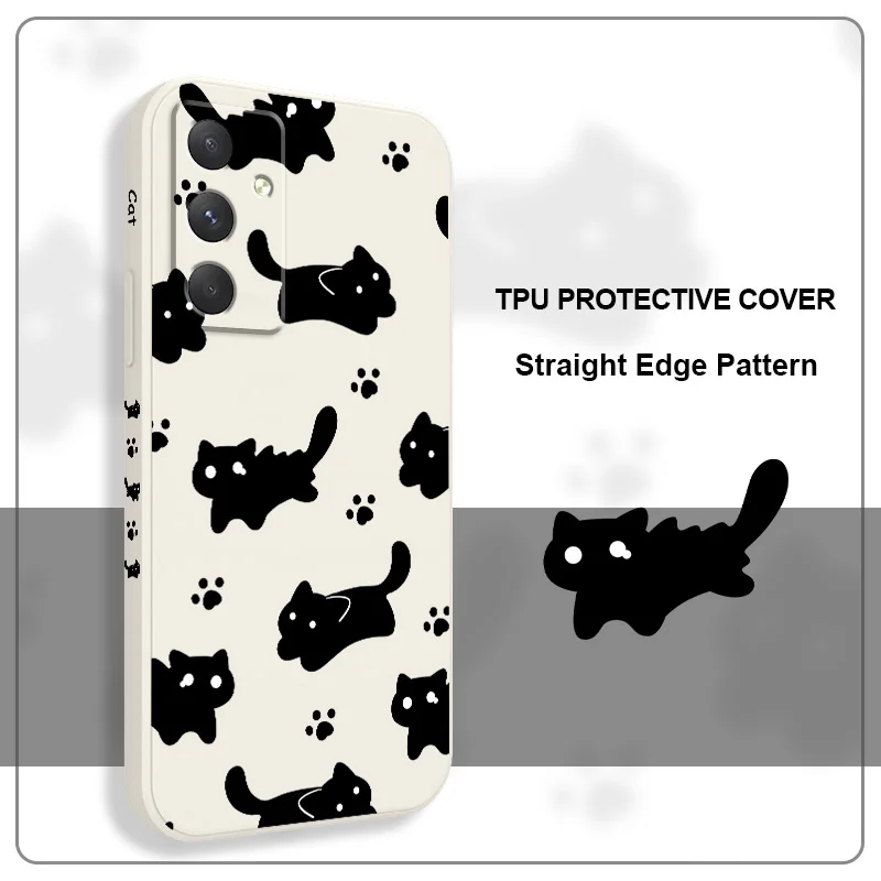 Stylish Black Cat Silicone Phone Case